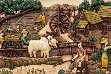Art on church wall in temple のeditorial素材
