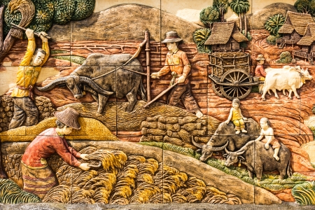 Art on church wall in temple のeditorial素材