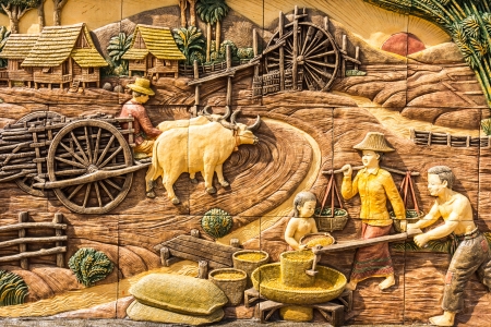 Art on church wall in temple のeditorial素材