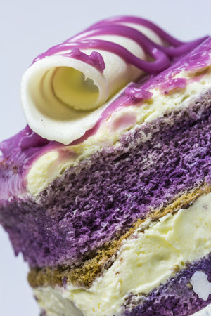 Taro cake on white backgroundの写真素材
