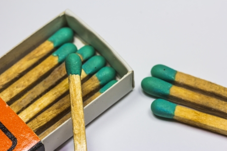 The matchstick on white background.の写真素材