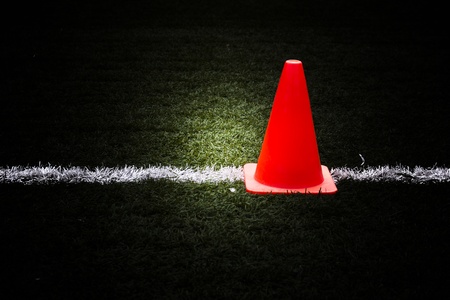 Artificial grass and traffic cones.の写真素材