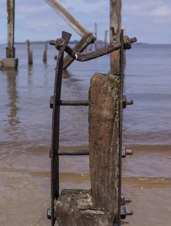 Old Pier Ruins ,Colonia del Sacramento, Uruguayの写真素材