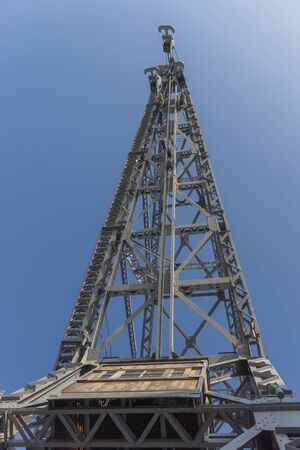 Detail of an old port crane restored out of useの写真素材