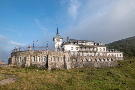 Ghost Parador of Puerto Pajares village in Asturias in the north of Spain mountain pass at 1378 m that connects Asturias with Leonの写真素材