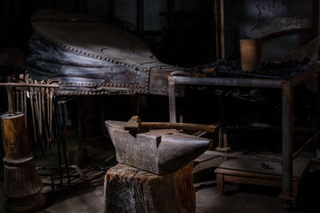 anvil, forging traditional tools, hammer, iron parts to workの写真素材