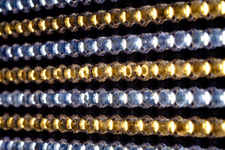 LED panel with light diodes, emitting cold light and warm color temperature, transparent protective glassの写真素材