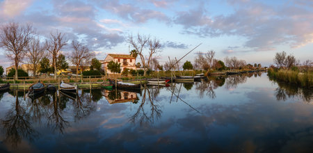 Albufera nature reserve in Catarroja Valencia Spainの写真素材