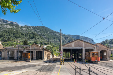 Vintage train in Soller, Mallorca, Spainの写真素材