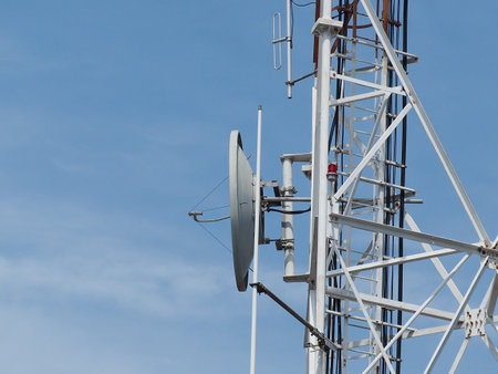 antenna under the skyの写真素材