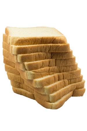 The cut loaf of bread,isolatedの写真素材