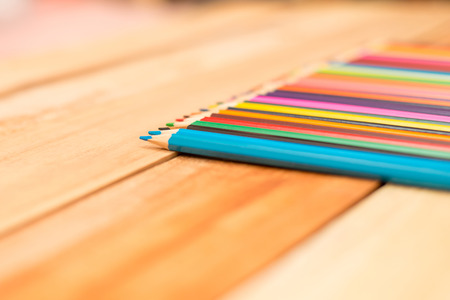 Multi colored pencils  with Text Spaceの写真素材