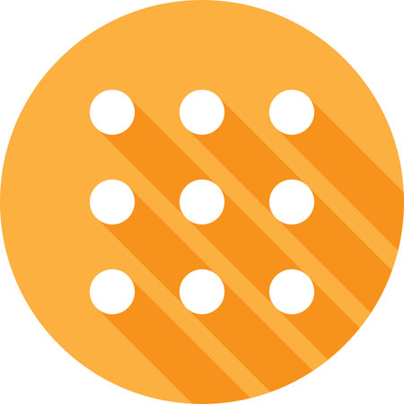 A round orange icon for the mobile that represents the menu buttonのイラスト素材
