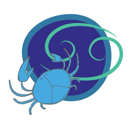 A sketch of the zodiac sign of the cancerのイラスト素材