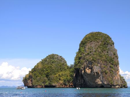 two island in sea krabi ,thailandの写真素材