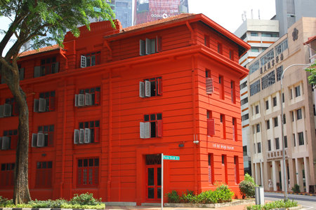 Red Dot Design Museum, Singapore - April 10, 2016: Red Dot Design Museum Singapore is one of the top Singapore attractions, an unique place of interest in Singapore.のeditorial素材