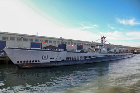 Submarine USS Pampanito used in world war 2のeditorial素材
