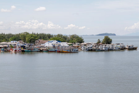 Chantaburi,Thailand-June 3,2019:The sea boat stop at fisherman village in chantaburi at thailandのeditorial素材