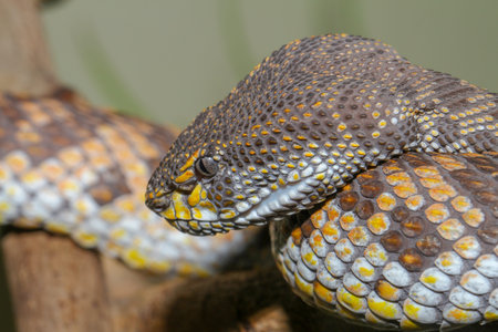 Close up head mangrove pitviper snakeの写真素材