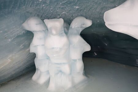 Ice carving in jungfrau walkway at swissの写真素材