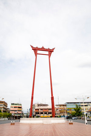 Bangkok,Thailand-July 4,2020:The big gold buddha statue in side chuch in Suthat temple at bangkokのeditorial素材