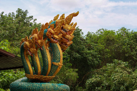 The Naga statue in garden at thailandのeditorial素材
