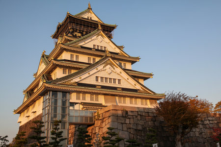 Osaka,japan-November 27,2017:The osaka castle in the big castle and most famous in osaka japanのeditorial素材