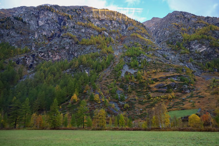 View of country village in nature and environment at swiss