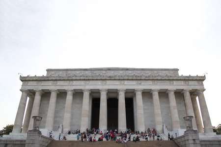 WASHINGTON DC,USA - JUNE 12, 2018: People visit In front of to The Abraham Lincoln memorial, Washington DC,USA.のeditorial素材