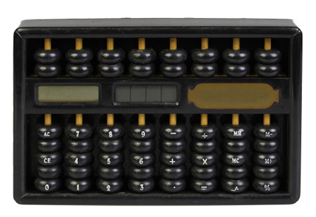 The electricity hybrid abacus and calculator is use power from battery and solar power,It is old...