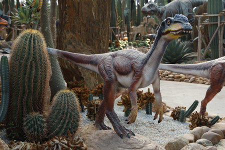 Pattaya,Thailand-January 28,2022:The dinosaurs statue is beautiful for travel in holiday at Nong...