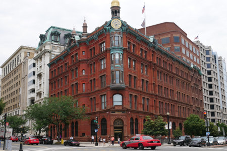 Washington DC, USA-June 14,2018: View of The building from the Road near White house in Washington DC, USAのeditorial素材