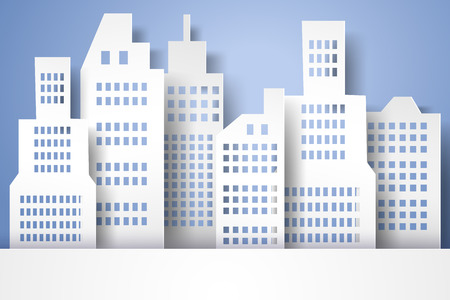 Cityscape , paper art styleのイラスト素材