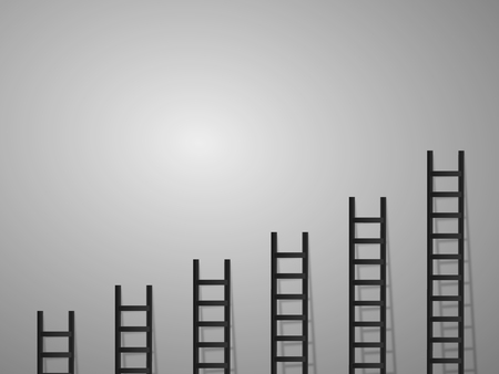 Ladder against the wall , blank space , paper art styleのイラスト素材