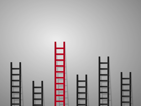 Different ladder concept , paper art styleのイラスト素材