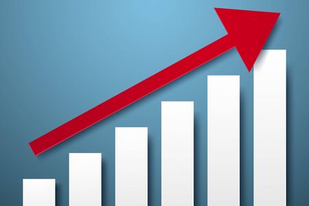 Graph up concept , paper art styleのイラスト素材