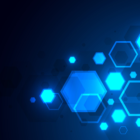 Abstract hexagon background , Technology polygonal conceptのイラスト素材