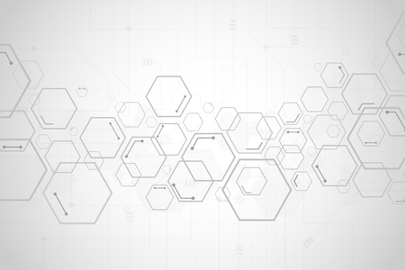 Abstract hexagon background , Technology polygonal conceptのイラスト素材