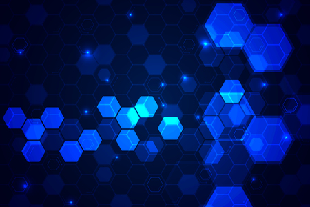 Blue hexagon pattern , Abstract technology backgroundのイラスト素材