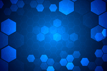 Blue hexagon pattern, abstract technology backgroundのイラスト素材