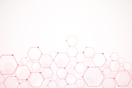 Abstract colorful hexagon background , Technology polygonal conceptのイラスト素材