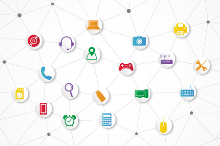 Technology icon , abstract polygonal shapeのイラスト素材