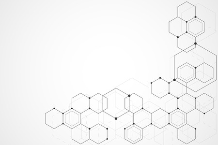 Abstract hexagon background , Technology polygonal conceptのイラスト素材