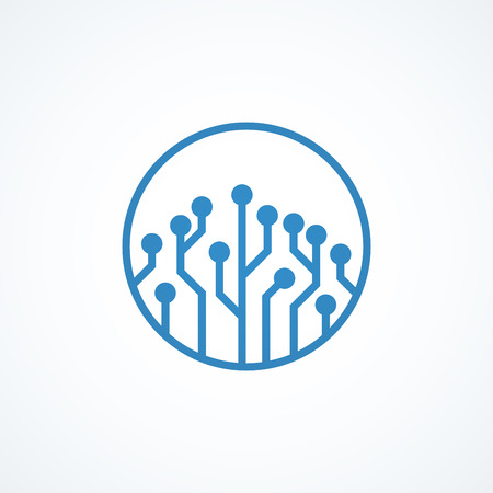 blue circuit board , logo designのイラスト素材