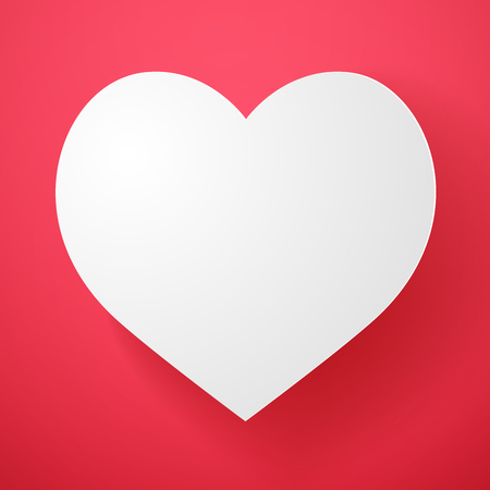 White heart shape , paper cutのイラスト素材