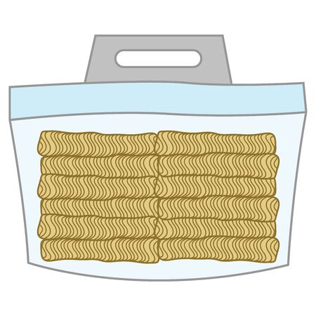 instant noodle in packaging, vector illustrationのイラスト素材