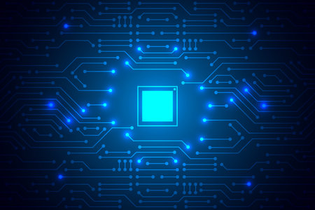 Microchip Technology Background, blue digital circuit board pattern