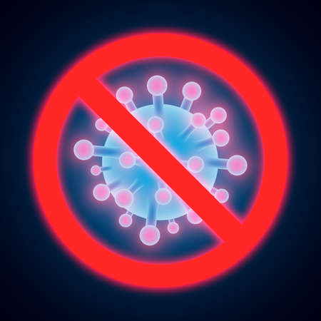 Coronavirus icon, Stop coronavirus, Covid-2019, No Infection, Dangerous virusのイラスト素材