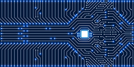 Microchip Technology Background, blue digital circuit board pattern