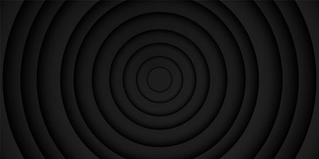 Abstract black frame background, circular overlap layer with, circle shape, dark minimal design with copy space, vector illustrationのイラスト素材